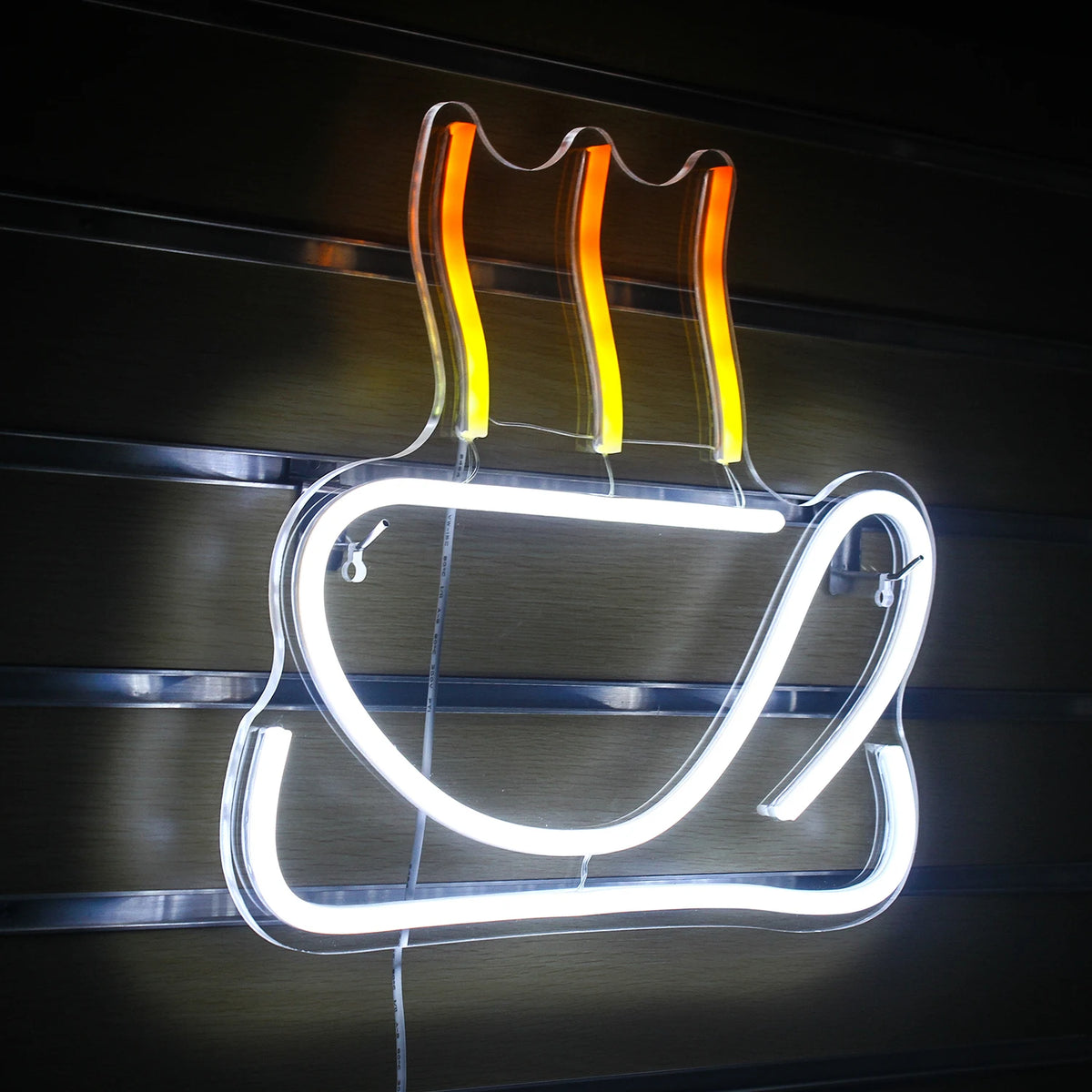 Buntes Kaffeemotiv – LED-Leuchtschild (5 V USB)