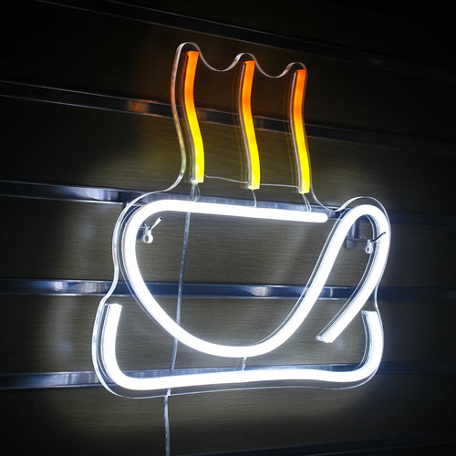 Buntes Kaffeemotiv – LED-Leuchtschild (5 V USB)