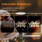 Merry Christmas – Warmweiße Buchstaben mit Weihnachtsmütze – LED-Neonschild (5 V USB)