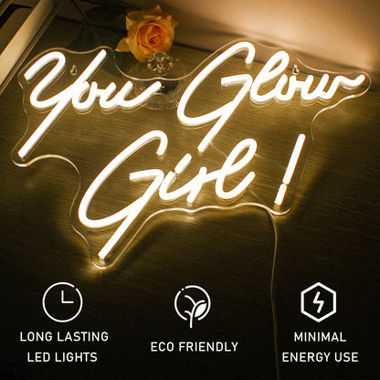 You Glow Girl 5V USB LED Leuchtschild - Preisgünstig