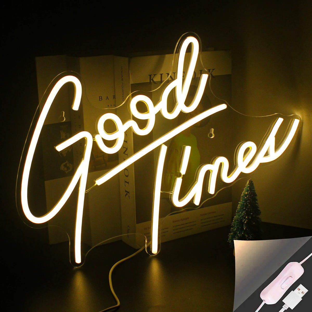 5V-USB-Neonschild Good Times mit USB-Stromkabel