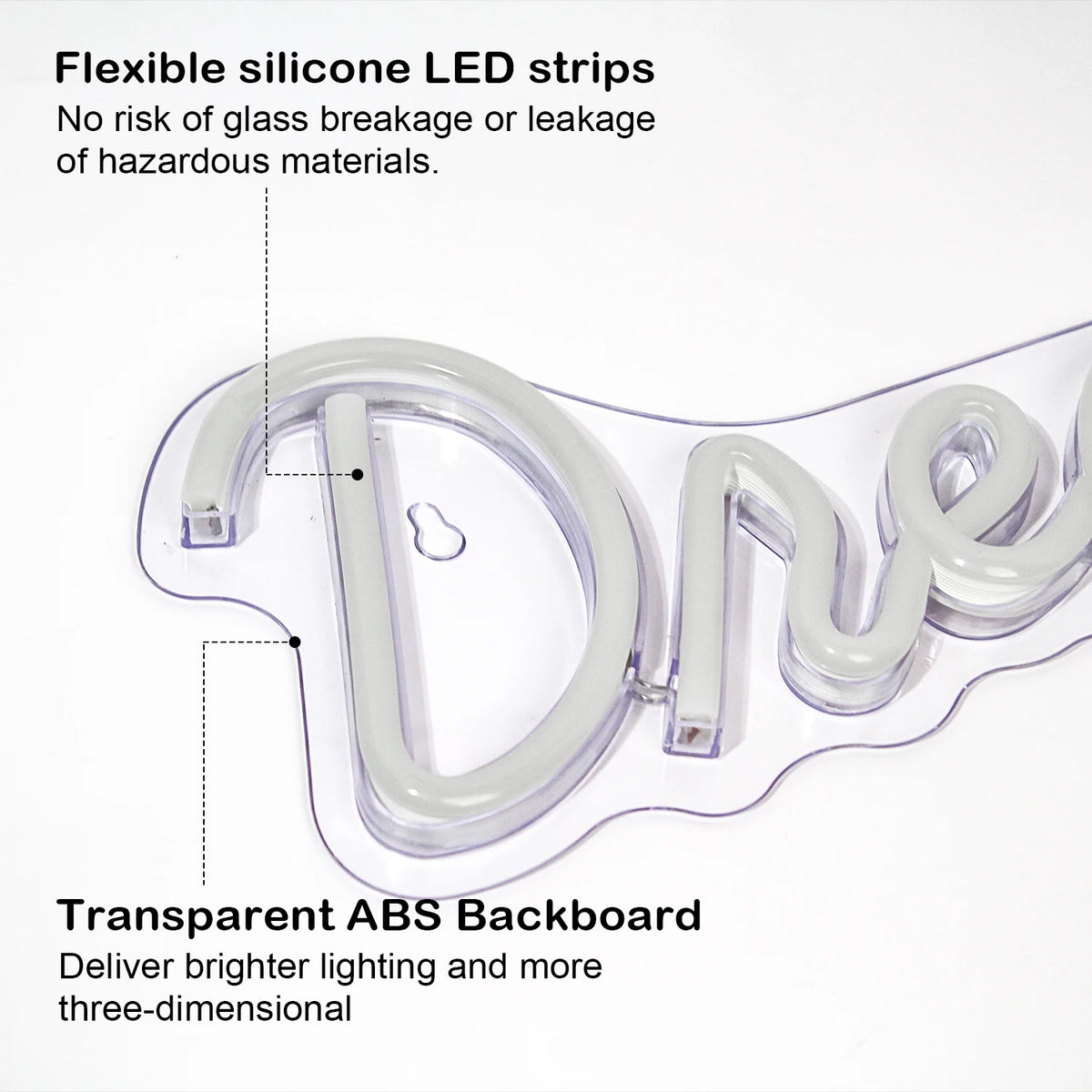 Dream Big – LED-Neon-Schriftzug (5 V USB)