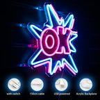 OK – Comic-Explosion – LED-Neonschild (5 V USB)