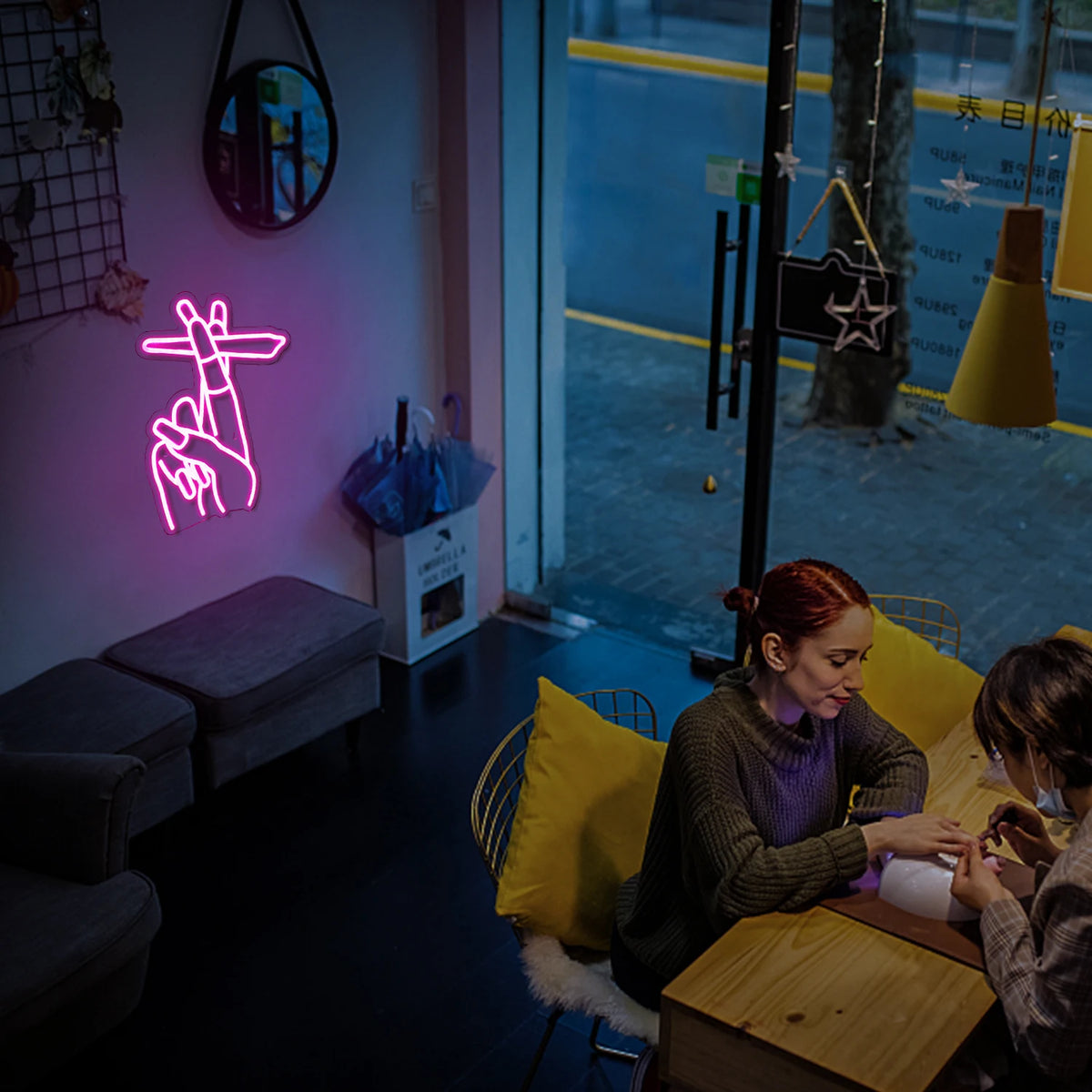 Hand mit Zigarette – LED-Neonschild (5 V USB)