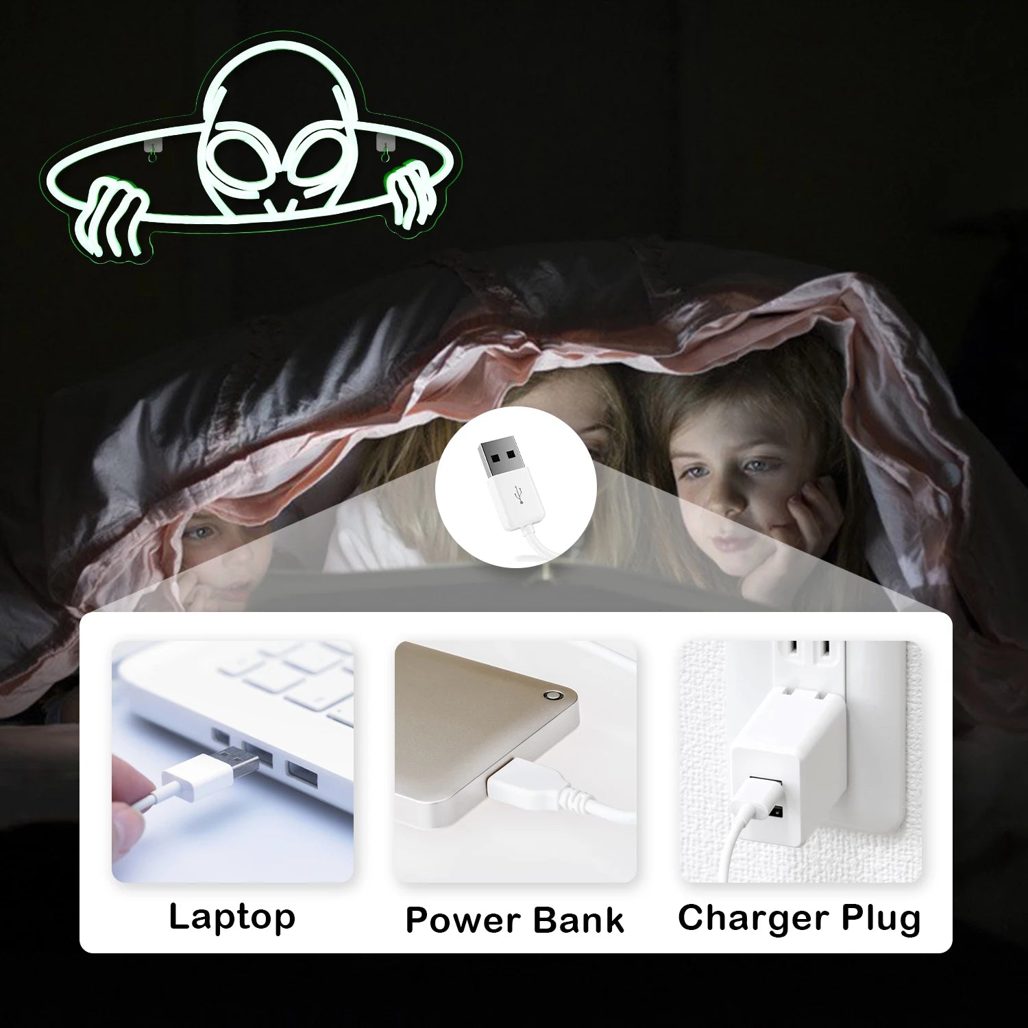 Alien 5V USB LED Neonschild - Preisgünstig
