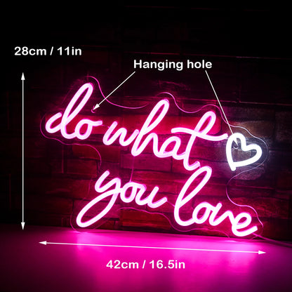 Do What You Love 5V Mini USB LED Neon Sign - Budget Friendly