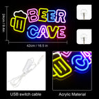 Beer Cave – Bierkrug – LED-Leuchtschild (5 V USB)