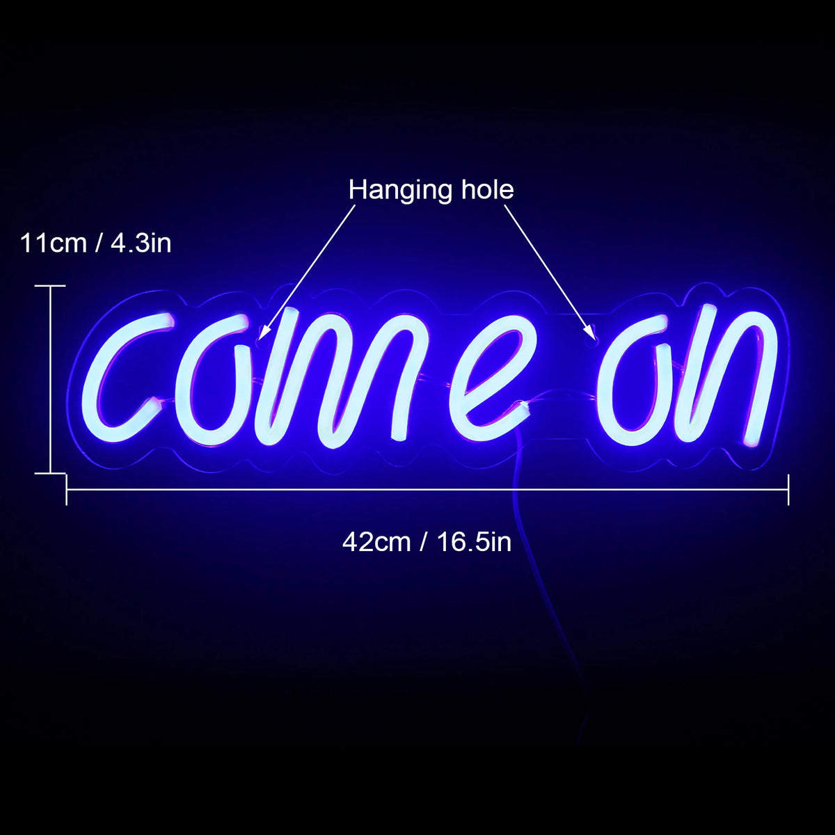 Come On – LED-Neon-Schriftzug (5 V USB)
