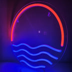 Sonnenuntergang und Meer – LED-Neonschild (5 V USB)