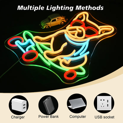 Skateboard Hund 5V USB LED Leuchtschild - Preiswert