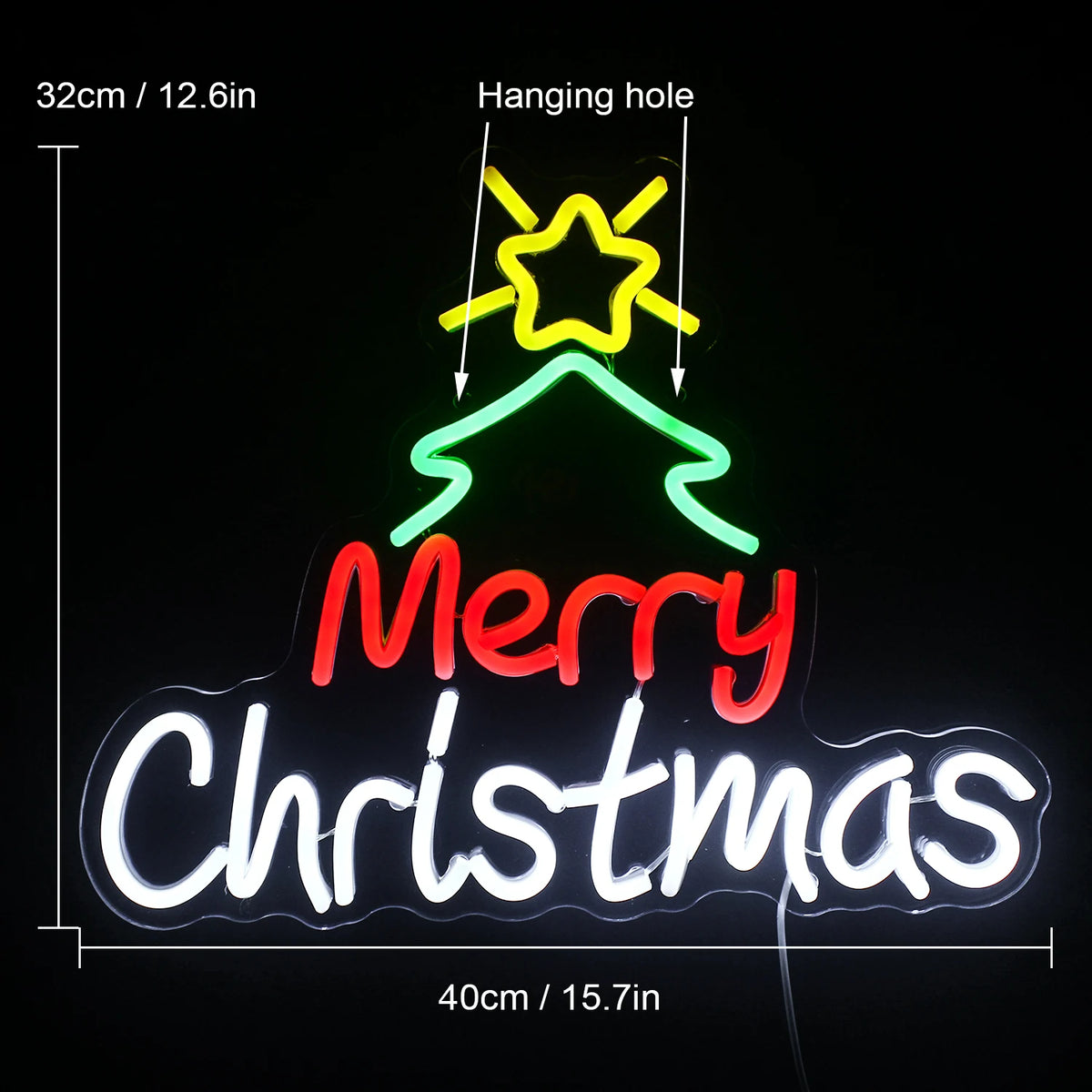 Merry Christmas – LED-Neonschild (5 V USB)