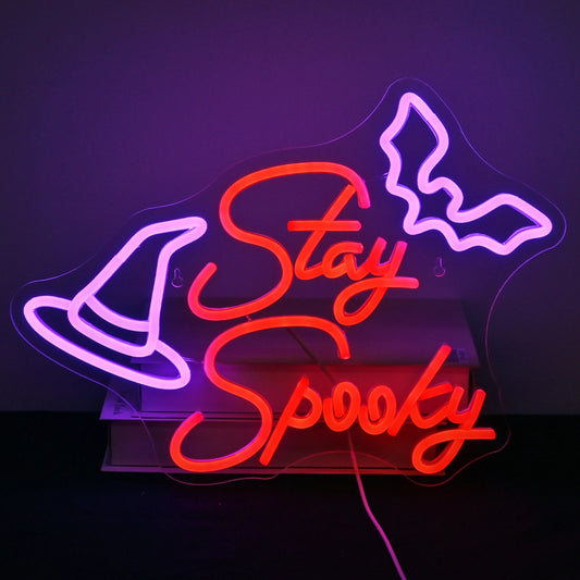 Stay Spooky 5V Mini USB LED Neon Sign - Budget Friendly