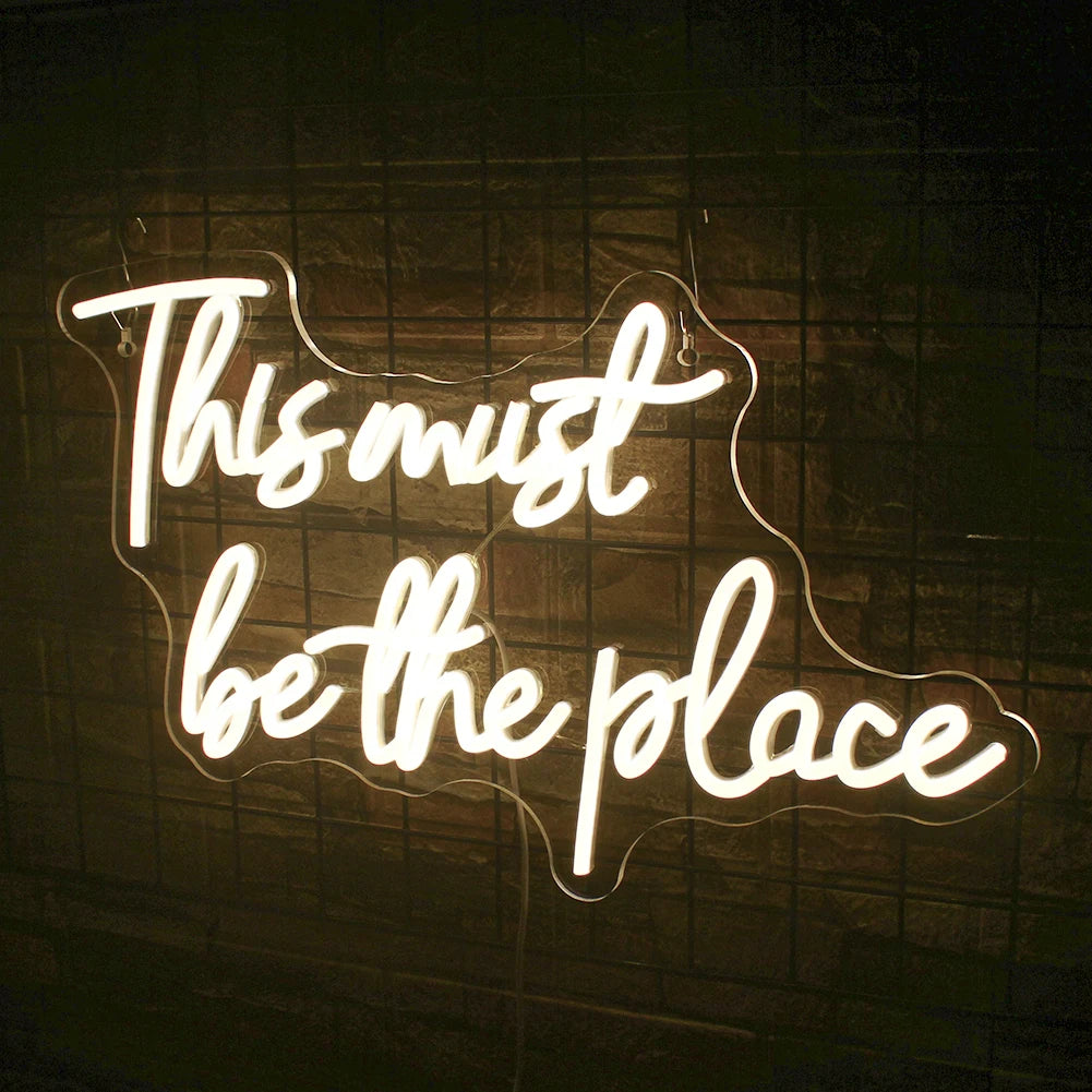 This must be the place 5V Mini USB LED Neon Sign - Budget Friendly