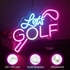 Let's Golf 5V USB LED Neon Sign - Budget Friendly