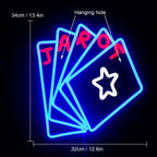 TAROT – Karten und Stern – LED-Neonschild (5 V USB)