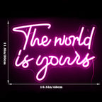 The World Is Yours 5V USB LED Neon Sign - Budget Friendly