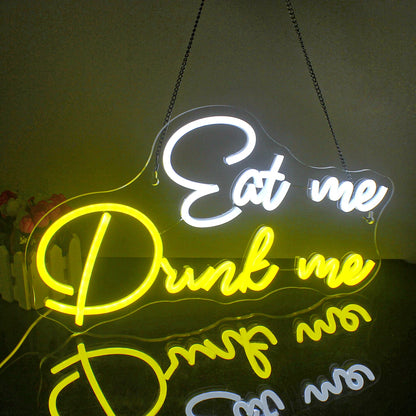 Eat Me Drink Me 5V Mini USB  LED Neon Sign - Budget Friendly