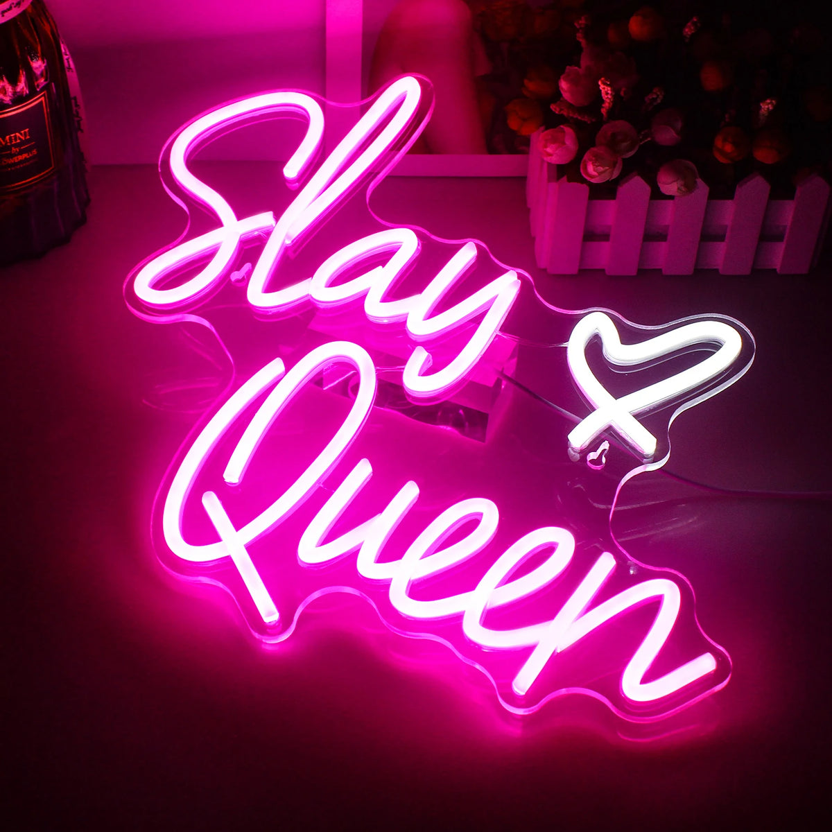 Slay Queen – Herz – LED-Neonschild (5 V USB)