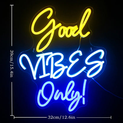 Good Vibes Only 5V Mini USB LED Neon Sign - Budget Friendly