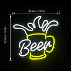 Beer – Schäumender Bierkrug – LED-Leuchtschild (5 V USB)