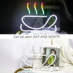 Buntes Kaffeemotiv – LED-Leuchtschild (5 V USB)
