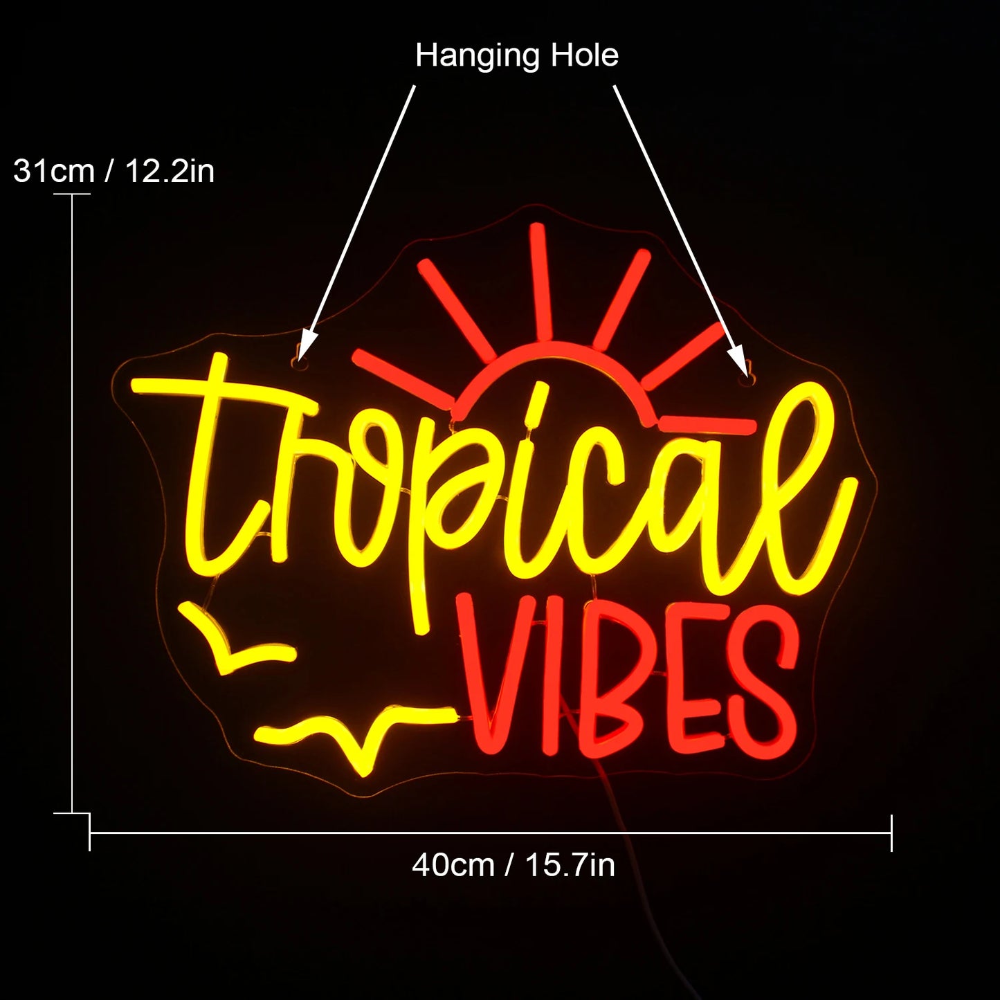 Tropical Vibes 5V Mini USB LED Neon Sign - Budget Friendly