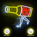 Laufende Bierflasche – LED-Leuchtschild (5 V USB)