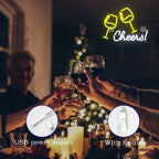 Cheers! – Anstoßende Weingläser – LED-Leuchtschild (5 V USB)
