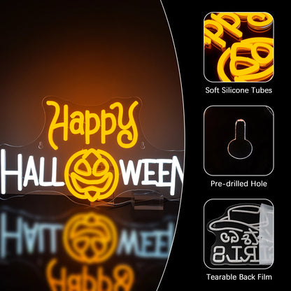 Happy Halloween 5V Mini USB LED Neon Sign - Budget Friendly