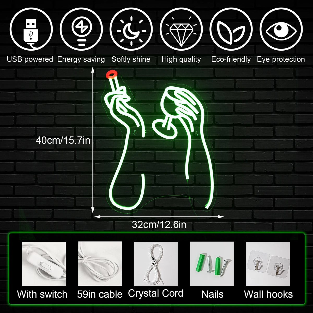 Smoking and Drinking 5V USB LED Neon Sign - Budget Friendly
