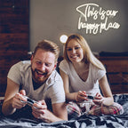 This is our happy place – LED-Neon-Schriftzug (5 V USB)