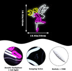 Fliegende Fee und Mond – LED-Neonschild (5 V USB)