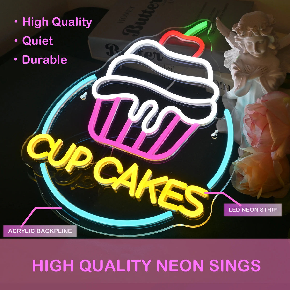 Cup Cakes 5V USB LED Neon Sign - Budget Friendly