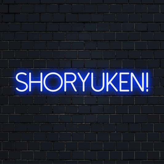 Lebendiges Shoryuken! LED-Neonschild, perfekt für Gamer. Verleiht Ihrer Einrichtung eine persönliche Popkultur-Atmosphäre. Neon-Game-Art.