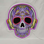 Skull With Headphones UV Print LED Neon Sign - The Art Neon