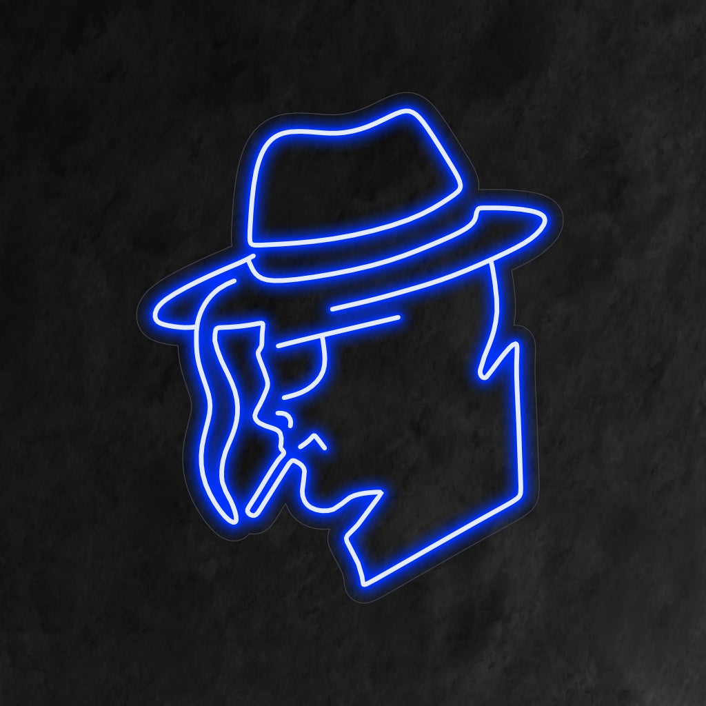 "Smoking Man Abstract Neon Sign" intrigues with its unique design, casting a mysterious glow and enhancing the artistic flair in your space.
