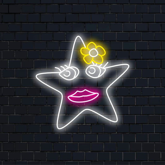 „Starry Night Star Neon Sign“ bringt mit seinem leuchtenden Sternendesign die Magie des Kosmos und verbreitet einen hypnotisierenden Schein für eine verträumte und bezaubernde Atmosphäre in Ihrem Raum.