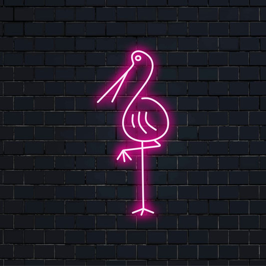 „Stork Neon Sign“ verleiht mit seiner anmutigen Silhouette Charme und Symbolik und verbreitet ein sanftes Leuchten, das die Schönheit dieser ikonischen Vögel in Ihrem Raum feiert.