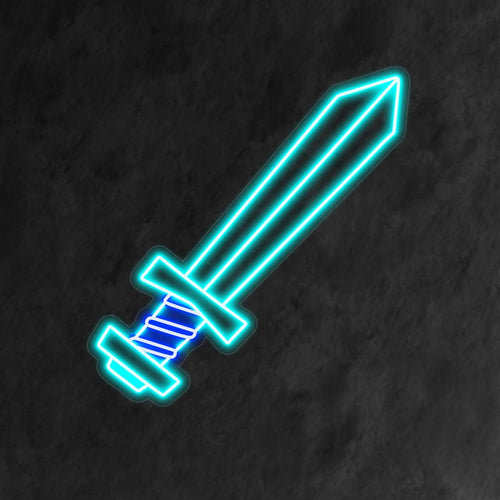 „Sword Neon Sign“ bringt mit seinem ikonischen Design Kühnheit zum Ausdruck und verbreitet ein wildes Leuchten, das Ihrem Raum Stärke und Charakter verleiht.