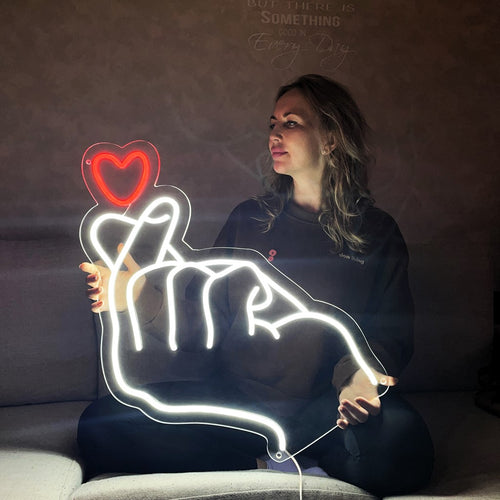 Fingerherz-Leuchtreklame - The Art Neon