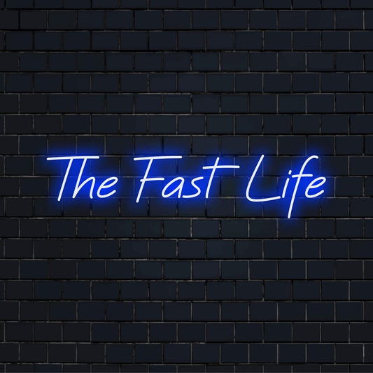 A dynamic custom LED neon sign that captures the essence of speed and excitement, perfect for modern wall decor.