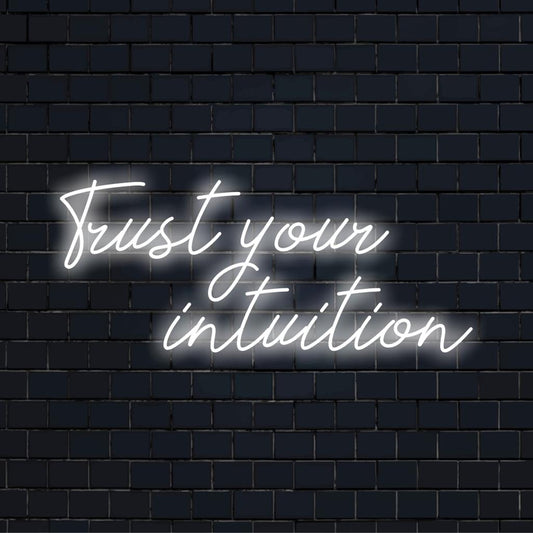 Vibrant Trust Your Intuition LED neon sign, perfect for personalized wall decor and stylish neon light art.