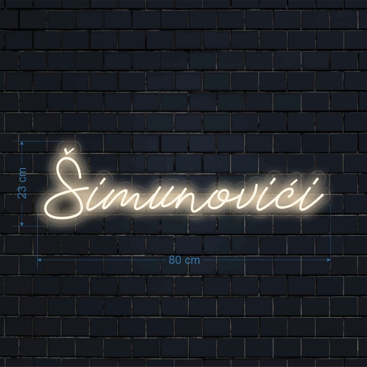 Šimunovići – Prilagođeni LED-Neonski-Natpis 80 × 23 cm