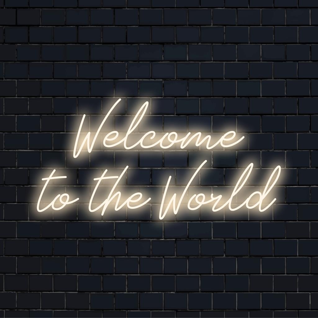 Willkommens-LED-Neonschild mit einer herzlichen Einladung, ideale Neonlichtdekoration für jeden Raum. Maßgeschneidert, um Ihre Welt zu erhellen.