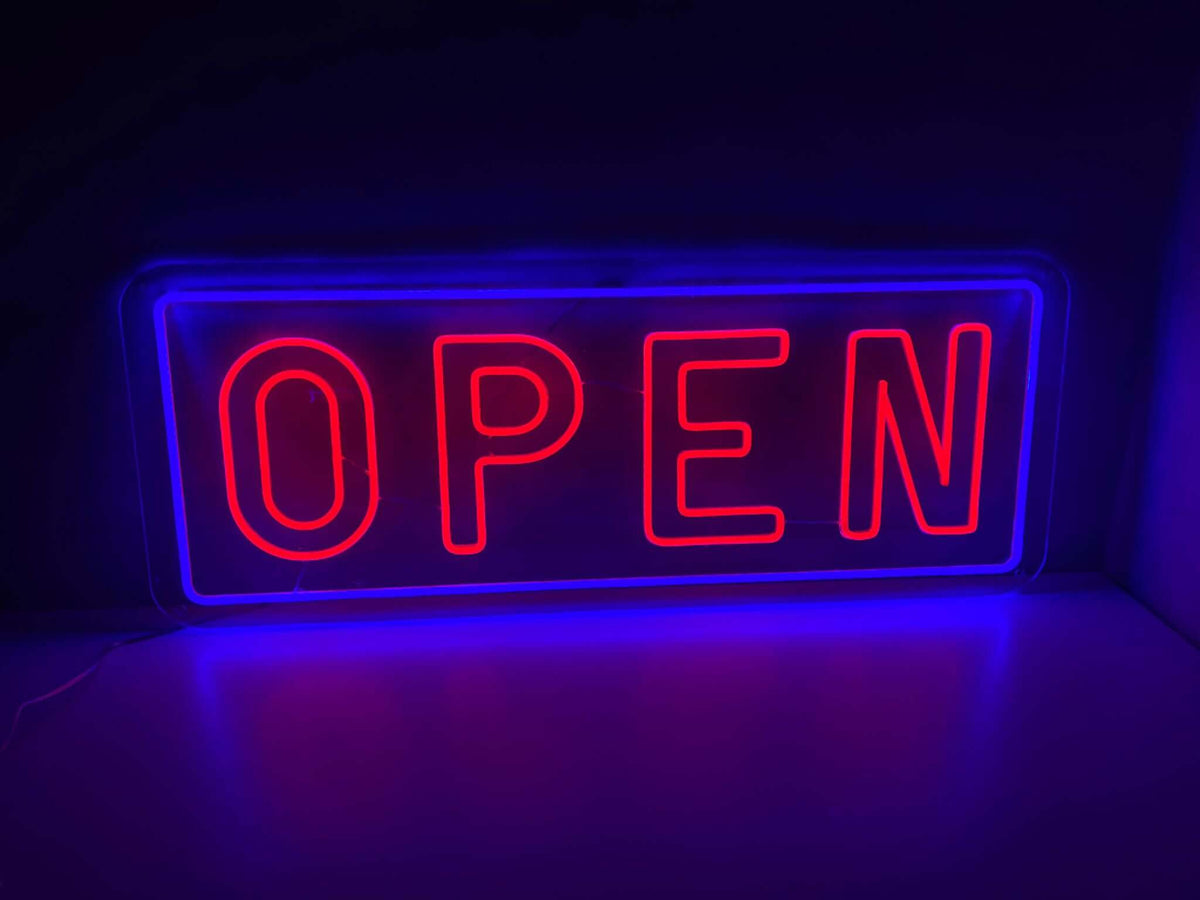 Offenes Neonschild - The Art Neon