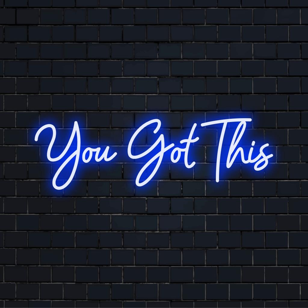 Individuelles LED-Neonschild mit dem motivierenden Text „You Got This“, perfekt als Neon-Wandkunst zur Inspiration und Dekoration.