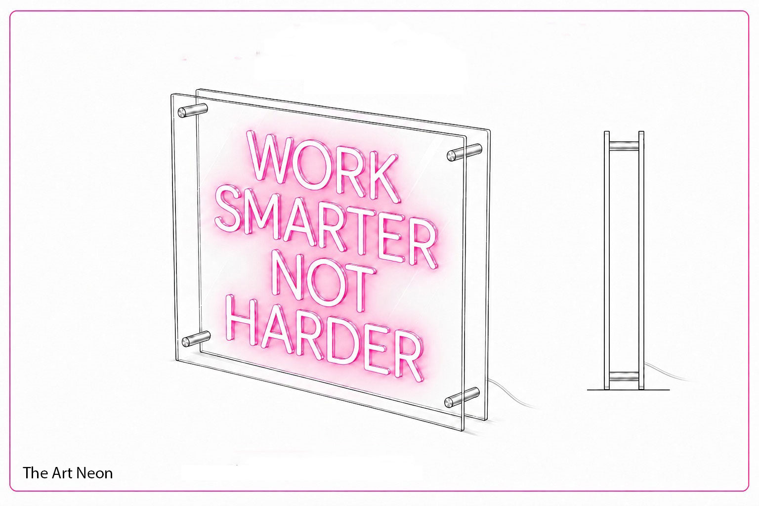 Custom LED neon sign in an acrylic display box