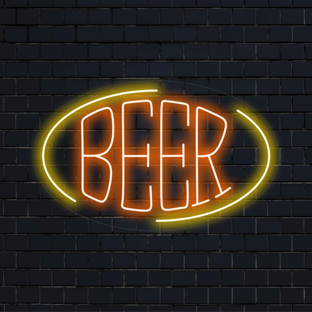 Custom neon sign for beer enthusiasts, featuring LED glow, ideal for bar decor (uses keywords like neon wall art & LED neon sign).