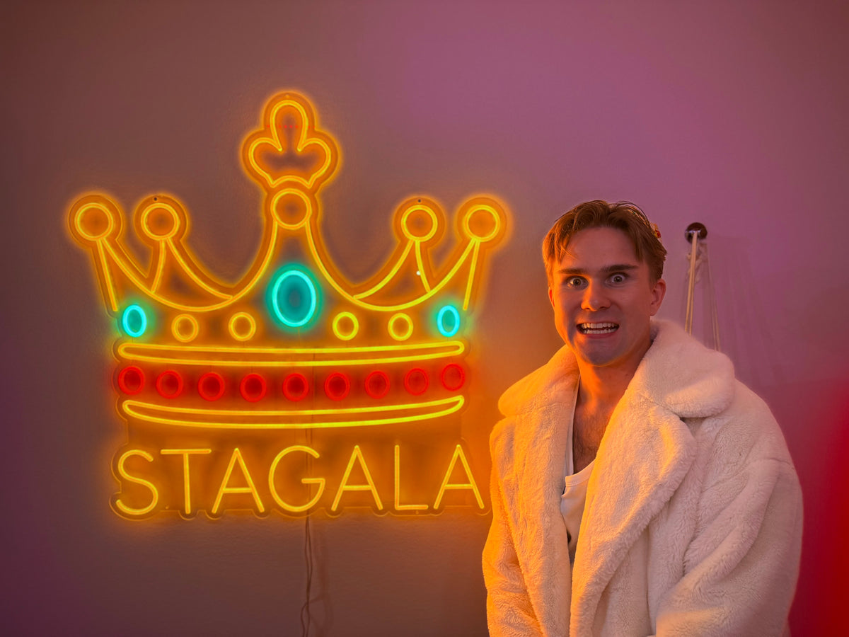 Stagala creator collaboration with a custom LED neon sign
