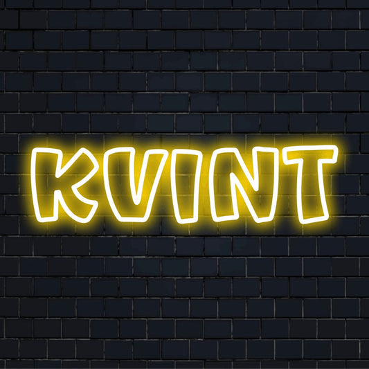 Knez Mihailova LED Neon Sign, bright LED glow on black brick background
